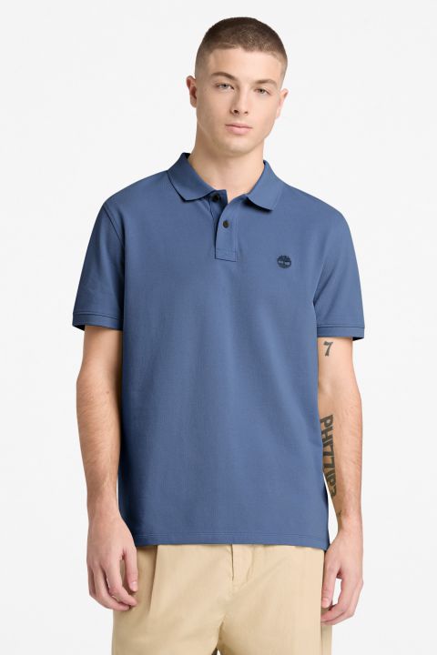 חולצת פולו לגברים עם שרוולים קצרים ולוגו רקום