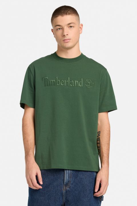 טי שירט עם שרוולים קצרים והדפס לוגו Timberland לגברים