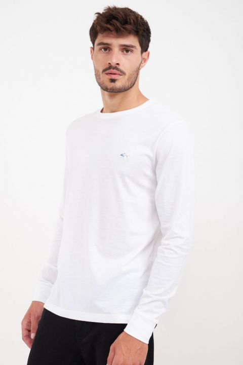 חולצה עם שרוולים ארוכים ולוגו רקום Greg Norman לגברים