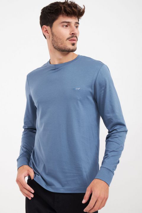 חולצה עם שרוולים ארוכים ולוגו רקום Greg Norman לגברים