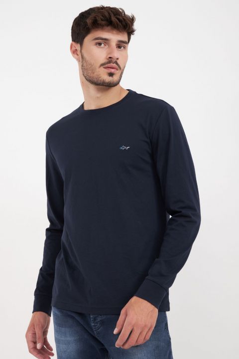 חולצה עם שרוולים ארוכים ולוגו רקום Greg Norman לגברים