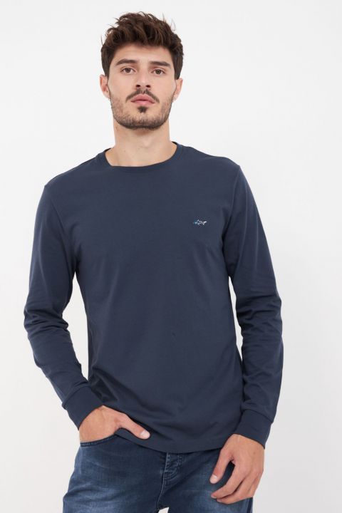 חולצה עם שרוולים ארוכים ולוגו רקום Greg Norman לגברים