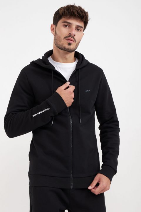 סווטשירט עם רוכסן וקפוצ’ון Greg Norman לגברים