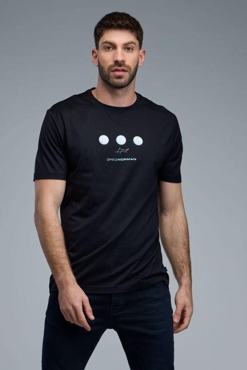 טי שירט עם שרוולים קצרים והדפס Greg Norman לגברים