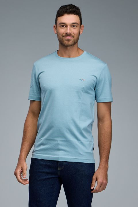 טי שירט לגברים עם שרוולים קצרים ולוגו Greg Norman