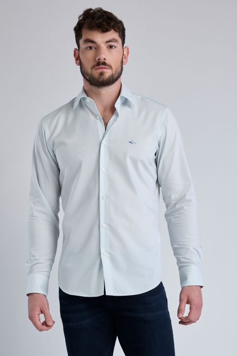 חולצה מכופתרת עם שרוולים ארוכים ולוגו רקום Greg Norman לגברים