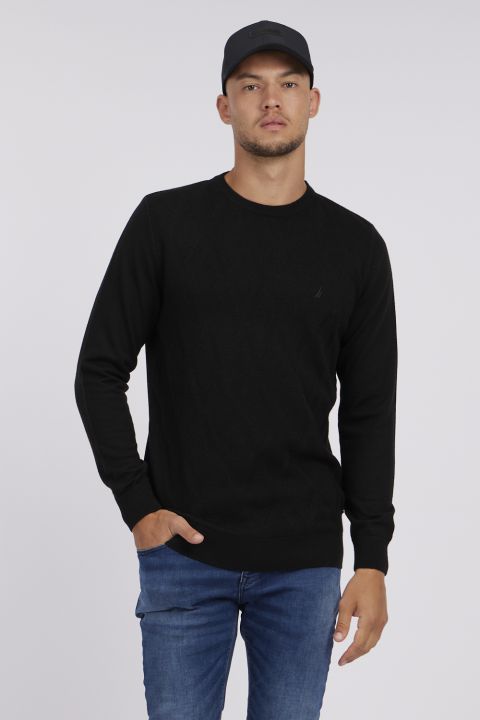 סווטשירט אלגנטי עם רקמת לוגו לגברים