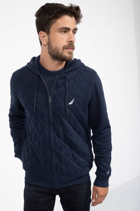 סווטשירט קפוצ’ון עם רוכסן ותיפורי מעויינים