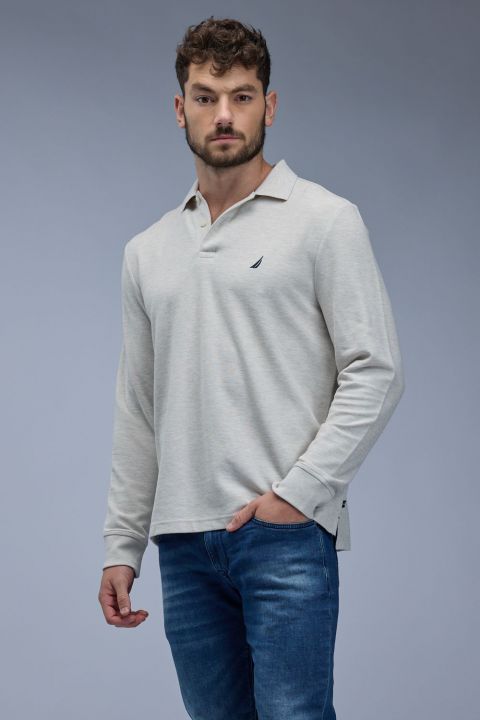 חולצת פולו ארוכה עם לוגו Nautica רקום לגברים