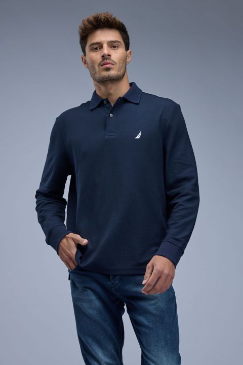 חולצת פולו ארוכה עם לוגו Nautica רקום לגברים