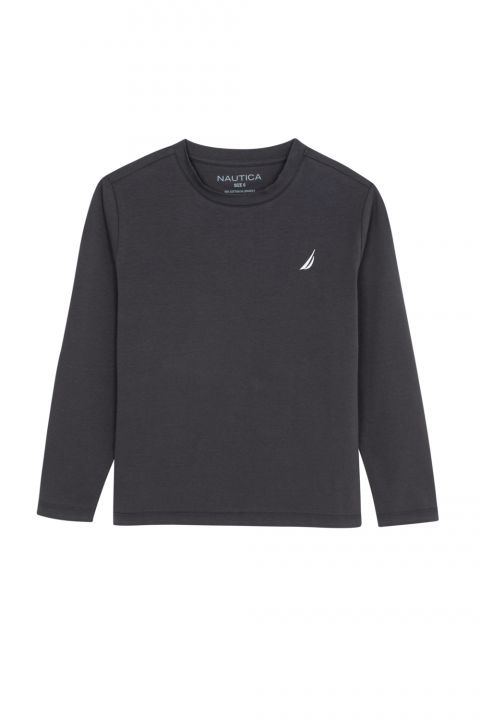 חולצה עם שרוולים ארוכים והדפס Nautica לילדים
