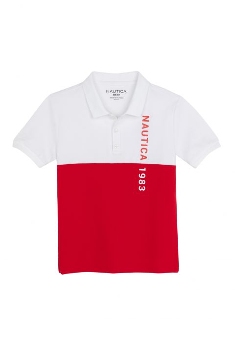 חולצת פולו קולור-בלוק עם כפתורים בצווארון לילדים (2-12)