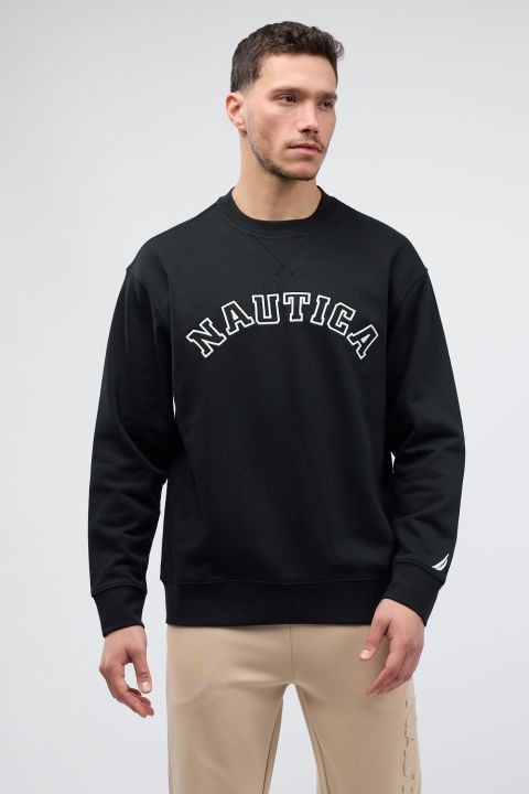 סווטשירט Nautica עם לוגו רקום לגברים