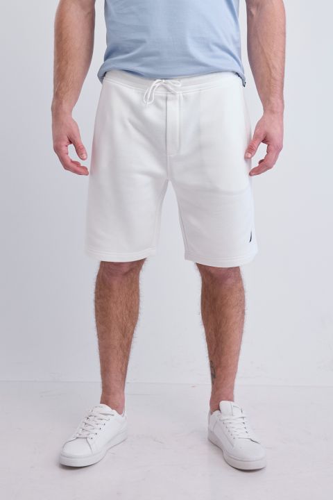 מכנסי טרנינג קצרים עם כיסים ורקמת לוגו