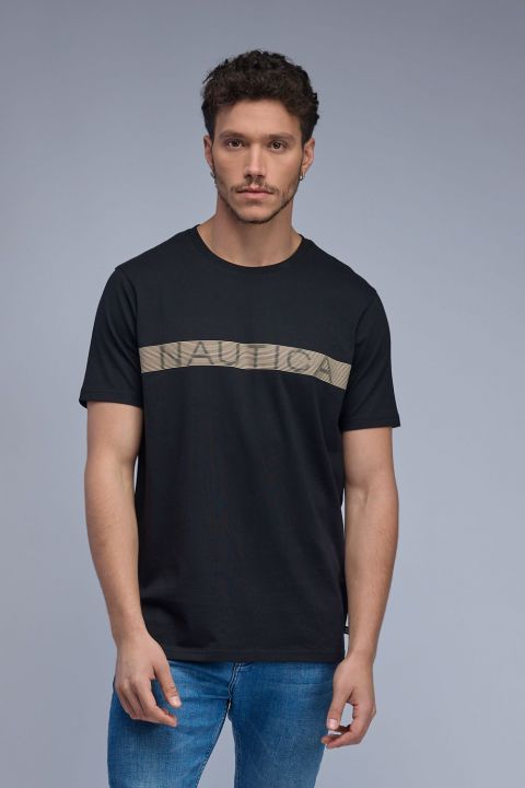 טי שירט קצרה עם הדפס Nautica לגברים