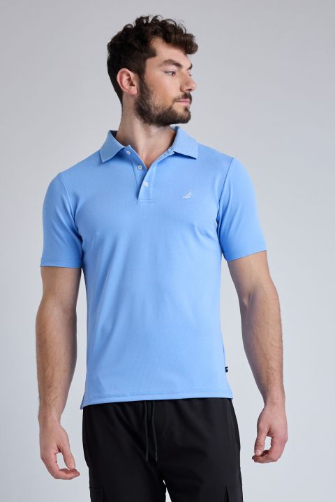 חולצת פולו Nautica קצרה עם לוגו רקום לגברים