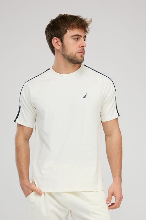 חולצת טי-שירט פסים קצרה לגברים