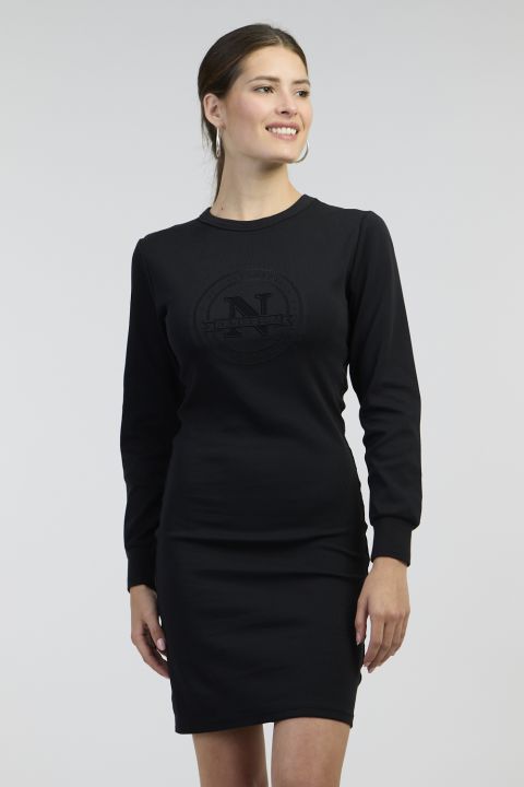 שמלה צמודה לוגו רקום