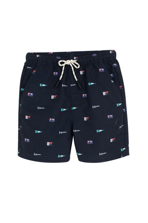 בגד ים בהדפס דגלונים לילדים (8-13)