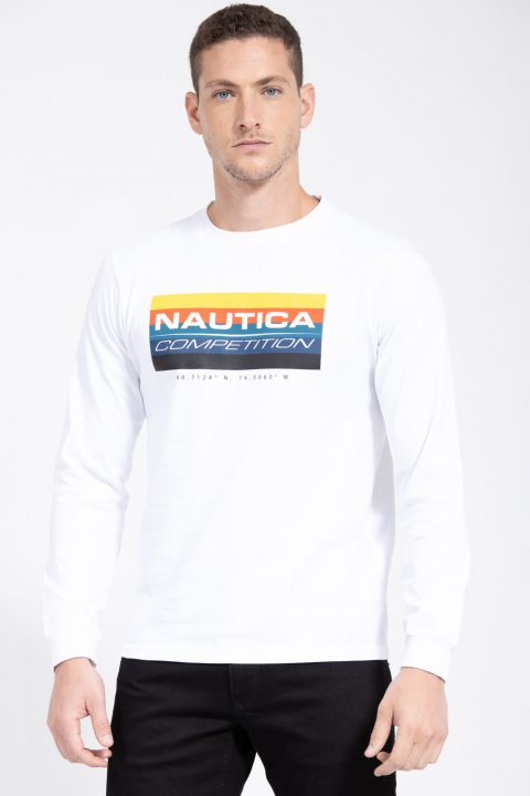 טי שירט nautica competition על הדפס פסים