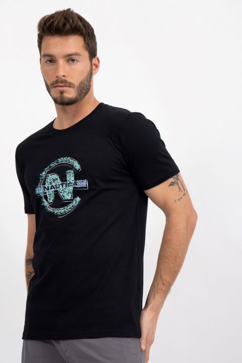 טי שירט אייקון N במראה גלים