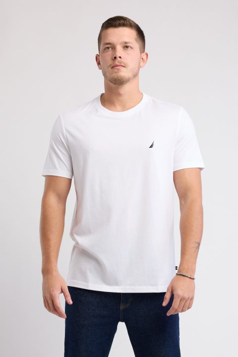 טי שירט Nautica לגברים עם לוגו רקום