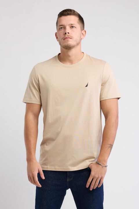 טי שירט Nautica לגברים עם לוגו רקום