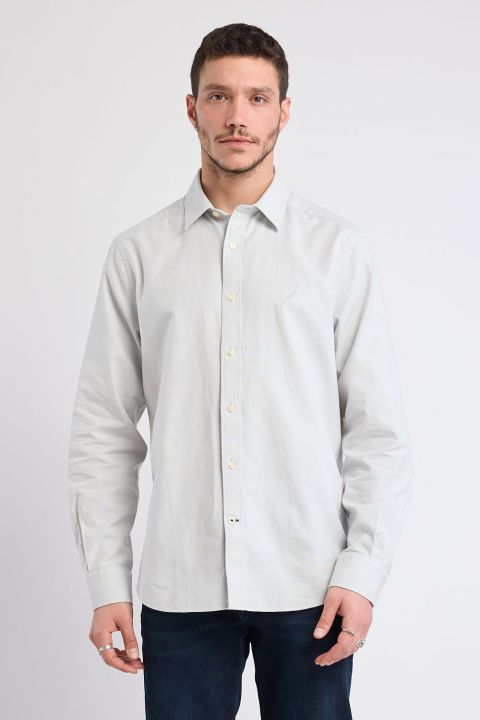 חולצה מכופתרת עם שרוולים ארוכים ולוגו Nautica רקום