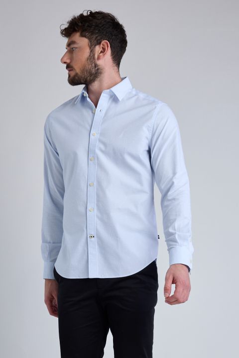 חולצה מכופתרת עם שרוולים ארוכים ולוגו Nautica רקום