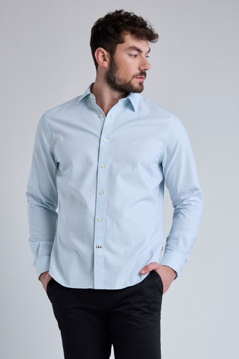 חולצה מכופתרת עם שרוולים ארוכים ולוגו Nautica רקום