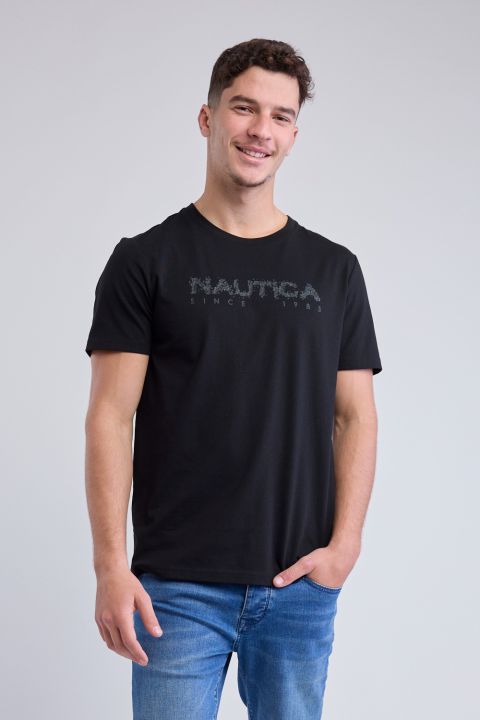 חולצת טי NAUTICA קצרה עם הדפס לגברים