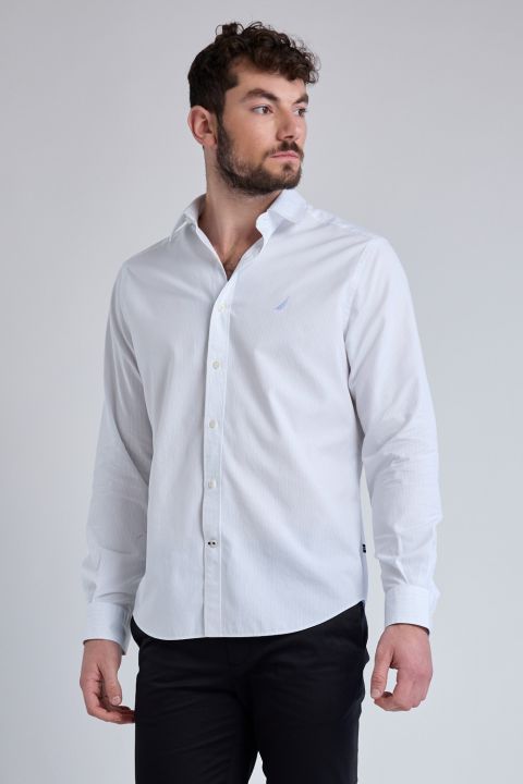 חולצה מכופתרת עם שרוול ארוך ולוגו Nautica רקום