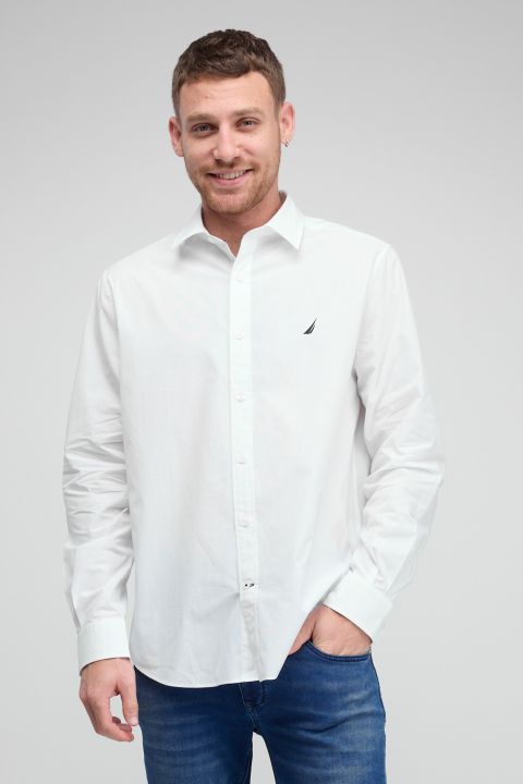 חולצה מכופתרת עם שרוולים ארוכים ולוגו Nautica רקום