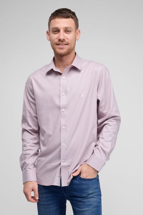 חולצה מכופתרת עם שרוולים ארוכים ולוגו Nautica רקום