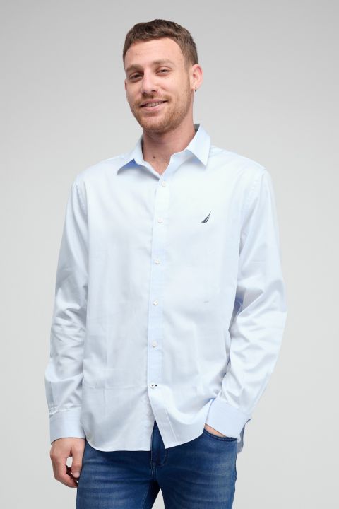 חולצה מכופתרת עם שרוולים ארוכים ולוגו Nautica רקום