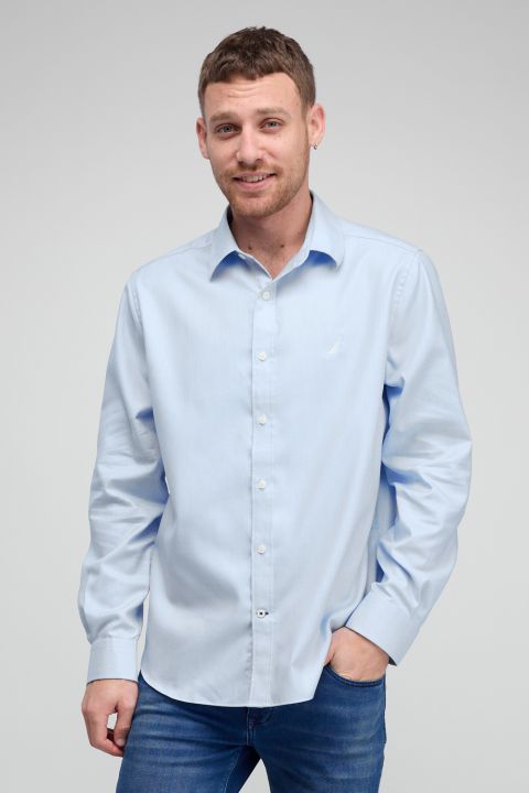 חולצה מכופתרת עם שרוולים ארוכים ולוגו Nautica רקום