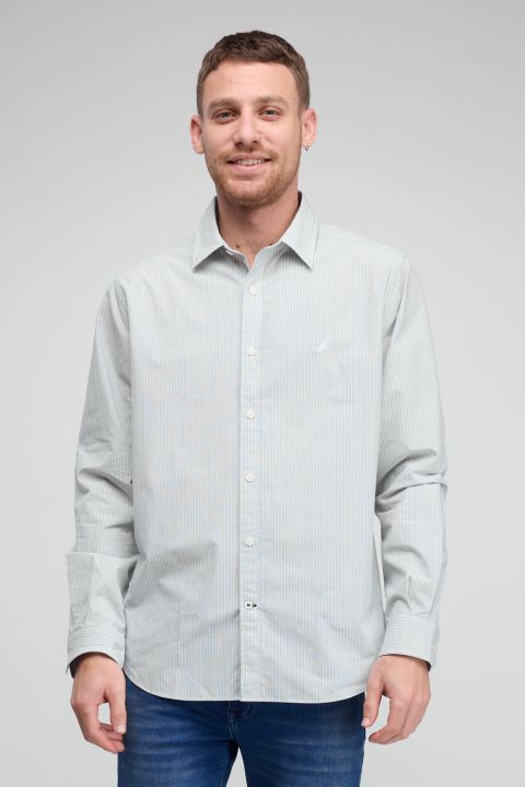 חולצת פסים מכופתרת עם שרוולים ארוכים Nautica לגברים