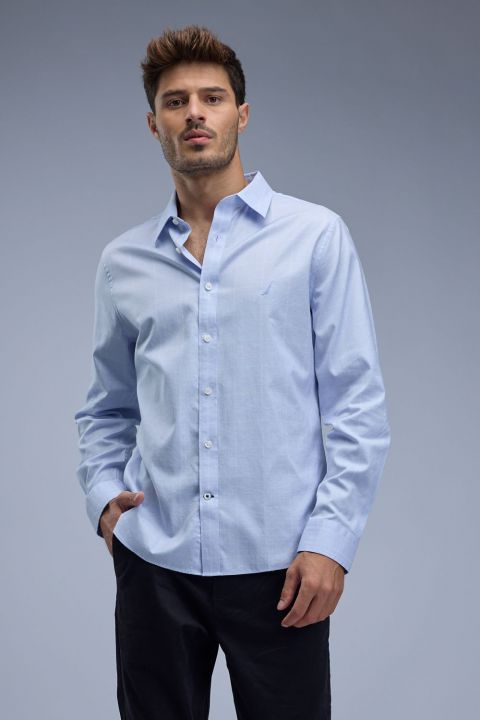 חולצת משבצות מכופתרת עם שרוולים ארוכים Nautica לגברים