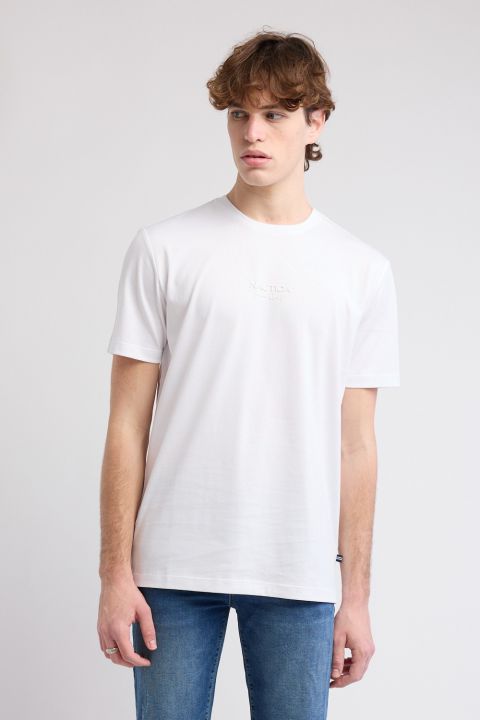 טי שירט עם שרוולים קצרים ולוגו Nautica תלת ממדי לגברים