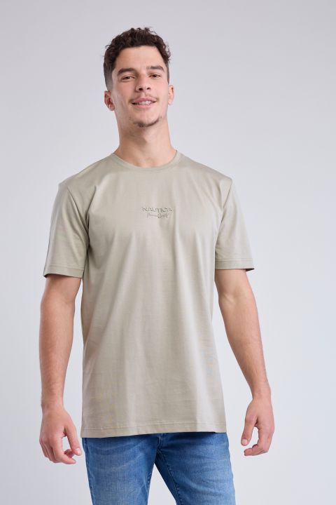 טי שירט עם שרוולים קצרים ולוגו Nautica תלת ממדי לגברים