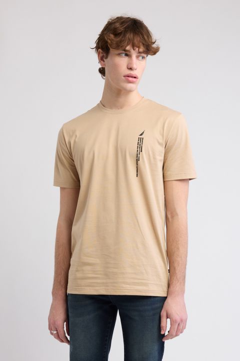 טי שירט עם שרוולים קצרים והדפס Nautica לגברים