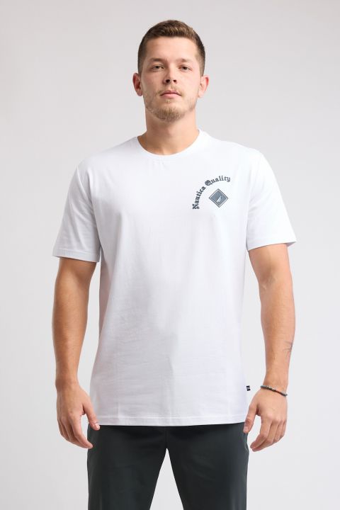 טי שירט עם שרוולים קצרים והדפס Nautica לגברים