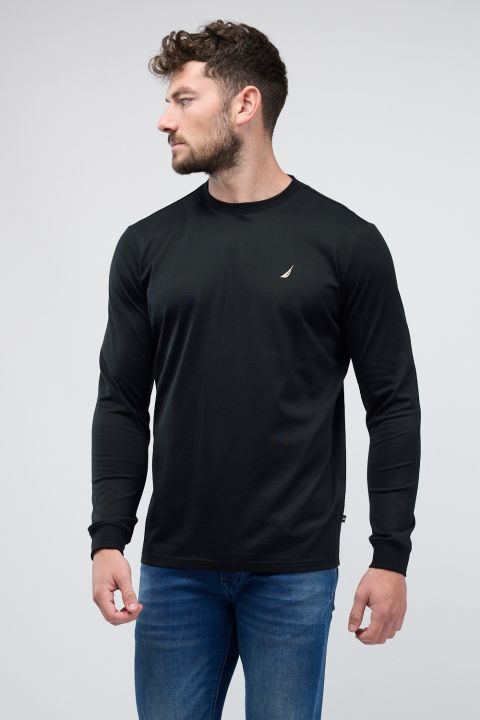 טי שירט ארוכה עם לוגו Nautica רקום לגברים