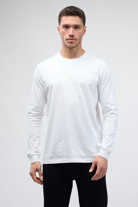 טי שירט ארוכה עם הדפס Nautica לגברים