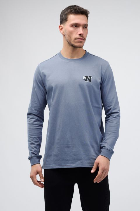 טי שירט ארוכה עם הדפס Nautica דו צדדי לגברים