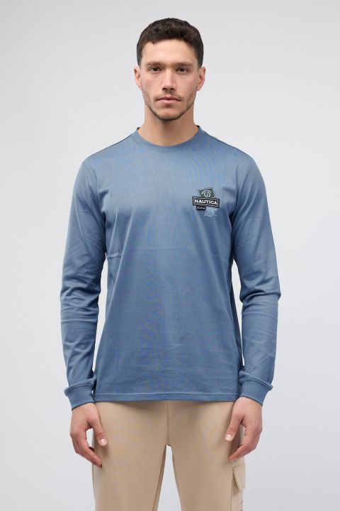 טי שירט ארוכה עם לוגו Nautica לגברים