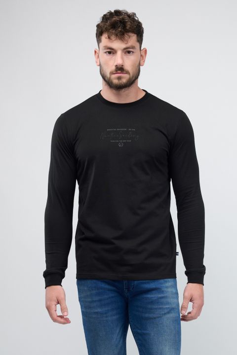 טי שירט ארוכה לגברים עם הדפס Nautica