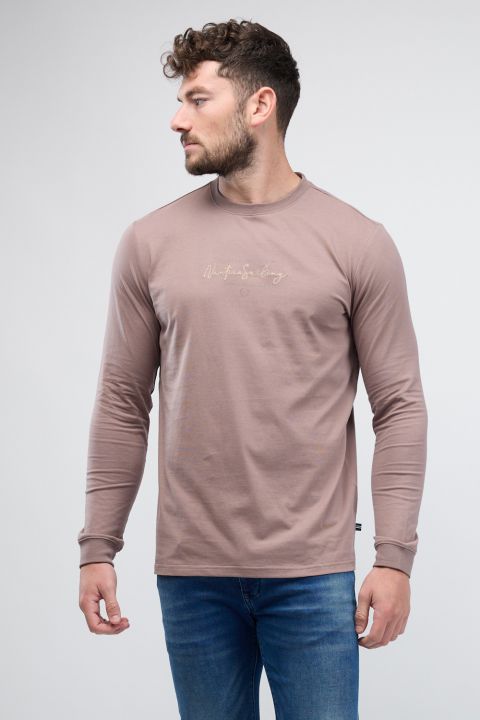 טי שירט ארוכה לגברים עם הדפס Nautica