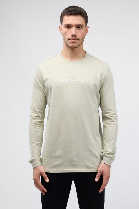 טי שירט ארוכה לגברים עם הדפס Nautica