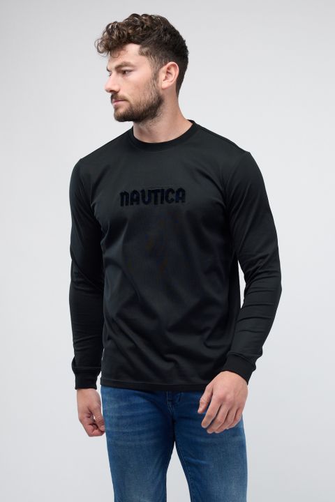 טי שירט ארוכה לגברים עם רקמת Nautica